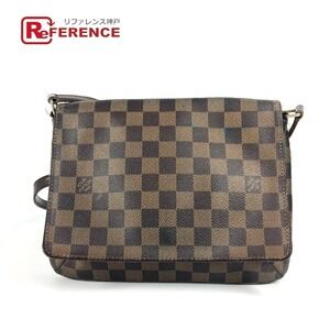 Louis Vuitton Musette Tango Long Bag Crossbody Flap Shoulder Ebene Brown